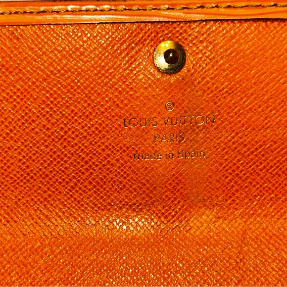 VTG Louis Vuitton Epi Porte Tresor Long Wallet Mandarin Orange Leather S#CA0065 - Picture 4 of 12